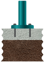 Крепление столба анкерами